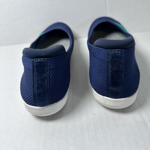 Womans Clarks cloudsteppers blue/green Carly wish ballet flats size 8.5M - Picture 5 of 9